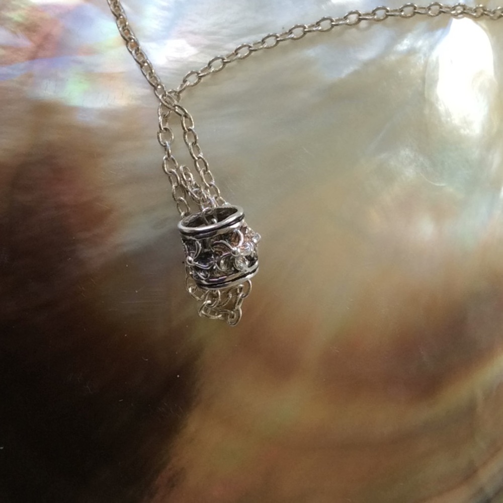 SS Hawaiian plumeria slider pendant